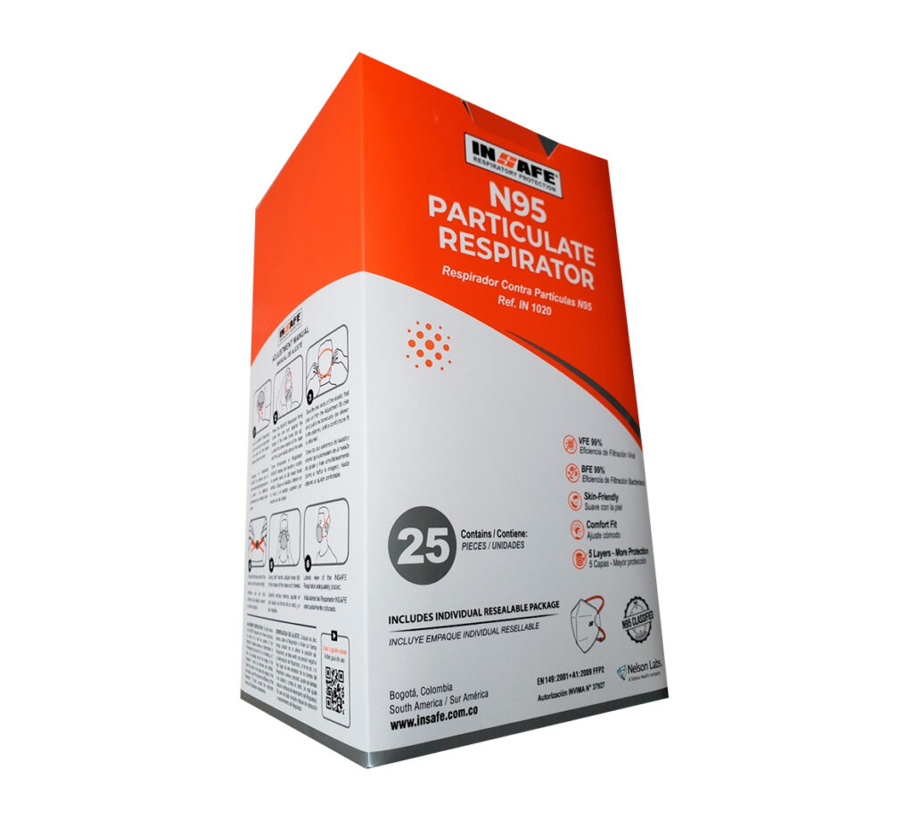 Respirador IN1020 (N95) Caja X 25 und