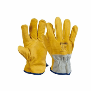 Guante Vaqueta Cuero Driver Amarillo  sencillo STEELPRO
