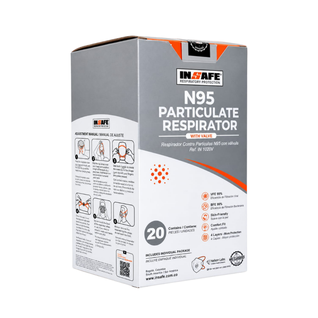 Respirador IN1020V (N95) Caja X 20 und